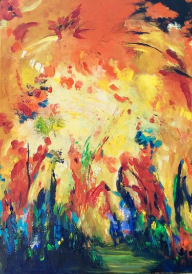 Malerei mit dem Titel "summer is here" von Ingemalt, Original-Kunstwerk, Acryl