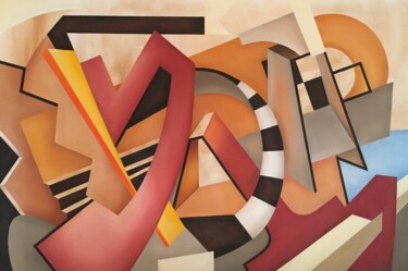 Pittura intitolato "Sandscape:Air" da Inge Coolen, Opera d'arte originale, Olio