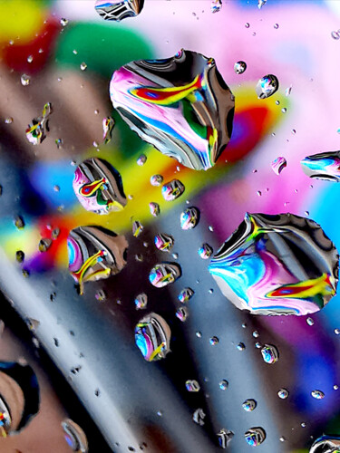 Fotografia zatytułowany „Rainbowdrops” autorstwa Ingrid Blaurock, Oryginalna praca, Fotografia cyfrowa