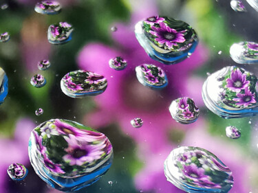 Photographie intitulée "Floral Raindrops" par Ingrid Blaurock, Œuvre d'art originale, Photographie numérique
