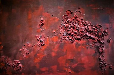 Painting titled "Le Fil rouge" by Ingrid De Waal, Original Artwork, Acrylic