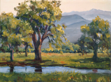 Pintura intitulada "Tucson Rainy Day" por Ingrid Dohm, Obras de arte originais, Óleo