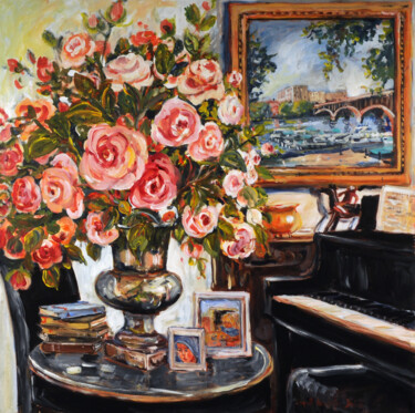 Malerei mit dem Titel "Floral Still Life I…" von Ingrid Dohm, Original-Kunstwerk, Acryl