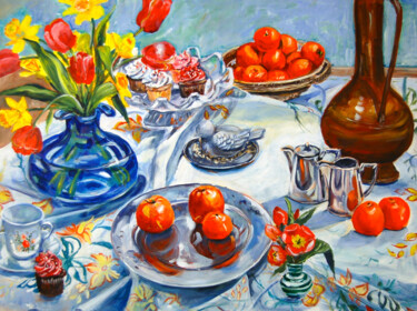 Pintura titulada "Table Setting" por Ingrid Dohm, Obra de arte original, Acrílico