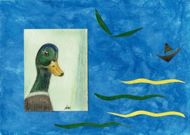 绘画 标题为“Eine Ente schön erh…” 由Ingrid Edith Wekel, 原创艺术品, 粉彩