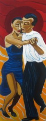 Schilderij getiteld "last tango" door Ingrid Kluts, Origineel Kunstwerk