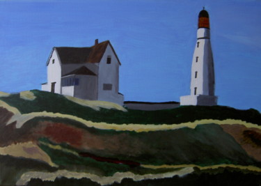 Pittura intitolato "La maison du phare" da Ingrid Leddet, Opera d'arte originale, Acrilico