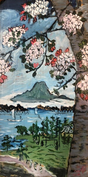 Malarstwo zatytułowany „Весна на тему Хирос…” autorstwa Себини, Oryginalna praca, Olej