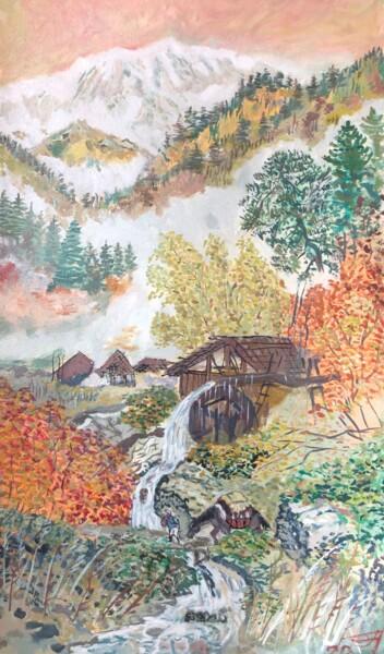 Картина под названием "Японская осень" - Себини, Подлинное произведение искусства, Масло