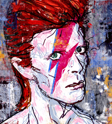 제목이 "Bowie"인 디지털 아트 Iñigo Urbina로, 원작, 디지털 페인팅