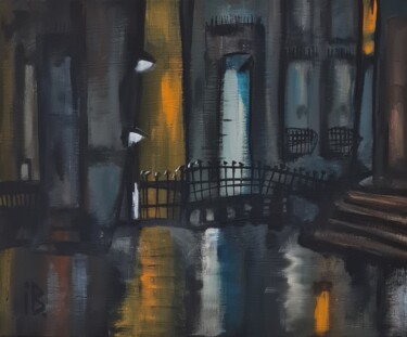 Painting titled "Another bridge to b…" by Inke Bemelmans, Original Artwork, Acrylic