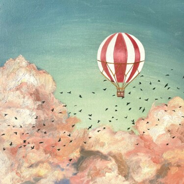 绘画 标题为“Hot Air Balloon Flo…” 由Inna Kalenychenko, 原创艺术品, 油