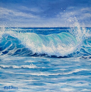 Painting titled "Ocean wave" by Inna Martynenko, Original Artwork, Acrylic Mounted on Other rigid panel