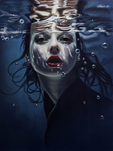 Drawing titled "Light under water" by Inna Medvedeva, Original Artwork, Pastel
