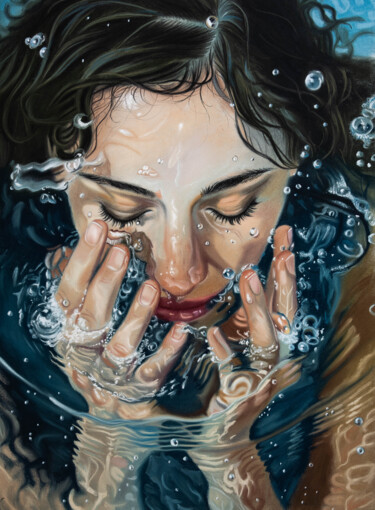 Rysunek zatytułowany „Girl in the water” autorstwa Inna Medvedeva, Oryginalna praca, Pastel