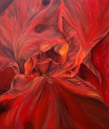 Painting titled "Red was her favorit…" by Inna Sumina, Original Artwork, Oil