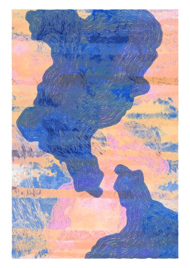 Цифровое искусство под названием "Ocean Stones 5" - Inta Leora, Подлинное произведение искусства, Цифровая живопись
