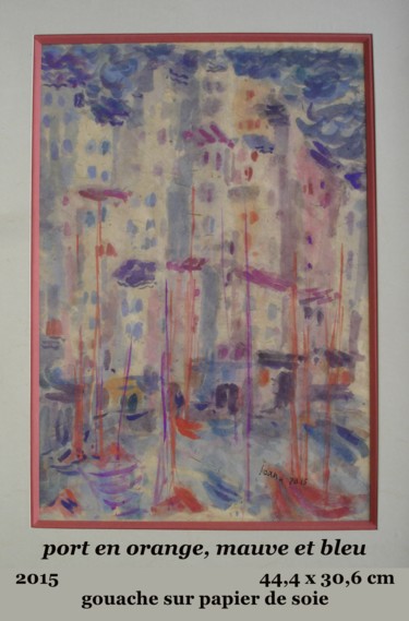 Painting titled "port en orange, mau…" by Ioana, Original Artwork, Gouache