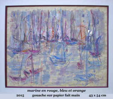 "marine en rouge ble…" başlıklı Tablo Ioana tarafından, Orijinal sanat, Guaş boya