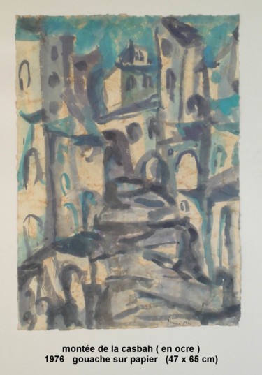 Painting titled "montée de la casbah…" by Ioana, Original Artwork, Oil