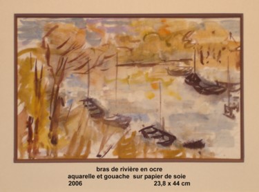 Peinture intitulée "Bras de rivière en…" par Ioana, Œuvre d'art originale, Gouache