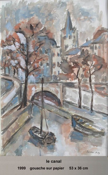 Painting titled "le canal" by Ioana, Original Artwork, Oil