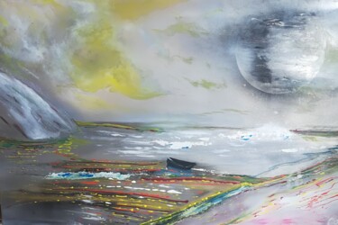Malerei mit dem Titel ""Il viaggio"" von Iolanda Pasquali (Yo Souris), Original-Kunstwerk, Sprühfarbe