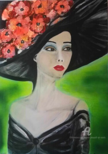 Peinture intitulée "'Lily-Rose"" par Iolanda Pasquali (Yo Souris), Œuvre d'art originale, Acrylique Monté sur Châssis en bois
