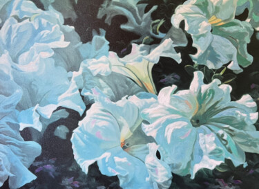 Painting titled "Flowers" by Iosef Yusupov, Original Artwork, Oil