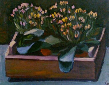 Peinture intitulée "Flowers in the Box" par Ira Kub, Œuvre d'art originale, Huile