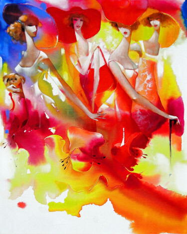 Pittura intitolato "In Flower Garden, l…" da Ira Tsantekidou, Opera d'arte originale, Altro
