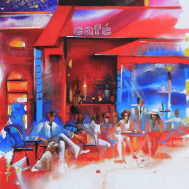 Pintura titulada "Cafe Paris 3, limit…" por Ira Tsantekidou, Obra de arte original, Otro