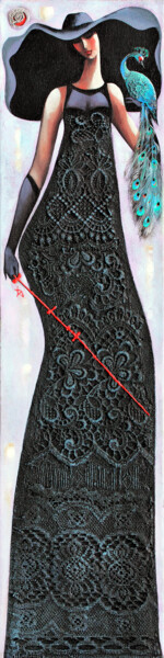 Картина под названием "Lady in Black, limi…" - Ira Tsantekidou, Подлинное произведение искусства, Другой