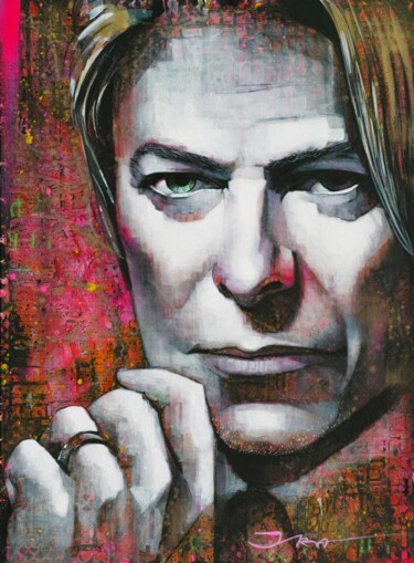 Schilderij getiteld "Bowie Dream" door Ira Tsantekidou, Origineel Kunstwerk, Acryl