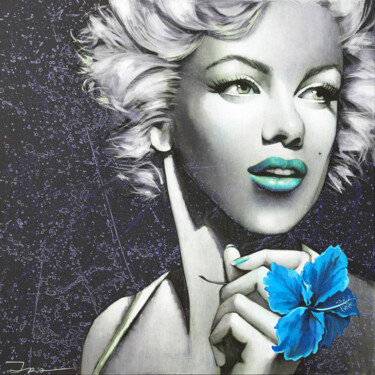 Painting titled "Marilyn with Flower…" by Ira Tsantekidou, Original Artwork, Acrylic