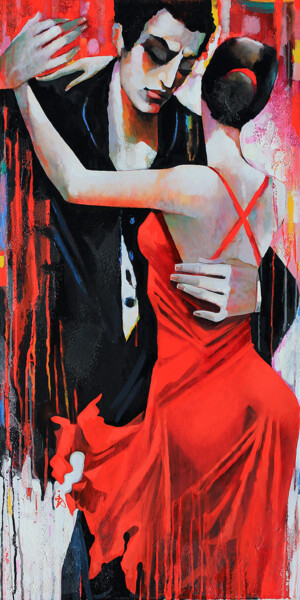 Peinture intitulée "Tango Buenos Aires" par Ira Tsantekidou, Œuvre d'art originale, Acrylique