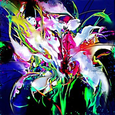 Schilderij getiteld "Flower 27" door Ira Tsantekidou, Origineel Kunstwerk, Digitaal Schilderwerk