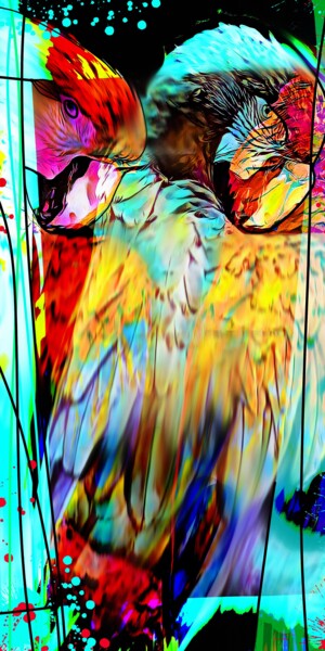 Malarstwo zatytułowany „Parrot 5” autorstwa Ira Tsantekidou, Oryginalna praca, Malarstwo cyfrowe