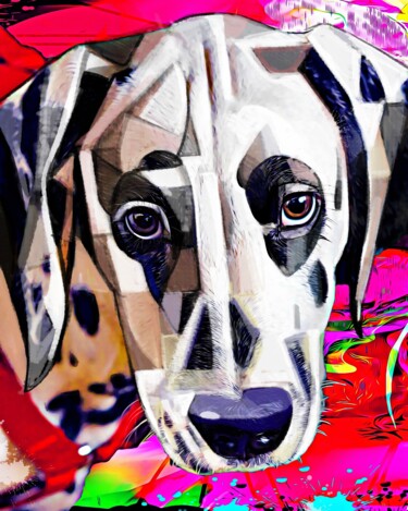 Painting titled "Dog 10" by Ira Tsantekidou, Original Artwork, Digital Print
