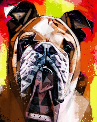 Ζωγραφική με τίτλο "Dog 12" από Ira Tsantekidou, Αυθεντικά έργα τέχνης, Ψηφιακή ζωγραφική