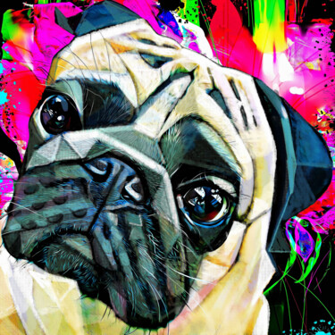 Malerei mit dem Titel "Dog 15" von Ira Tsantekidou, Original-Kunstwerk, Digitale Malerei