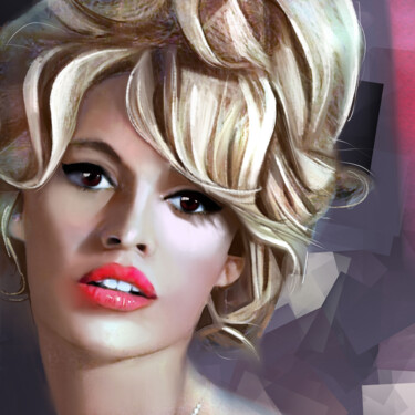 Malerei mit dem Titel "Brigitte Bardot" von Ira Tsantekidou, Original-Kunstwerk, Digitale Malerei