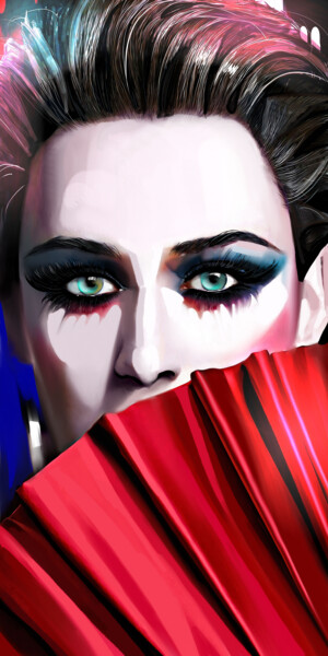 Painting titled "Katy Perry 1" by Ira Tsantekidou, Original Artwork, Digital Painting