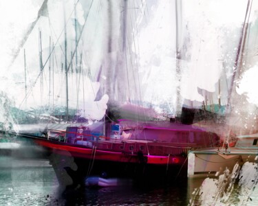 Pittura intitolato "Harbour 1" da Ira Tsantekidou, Opera d'arte originale, Pittura digitale