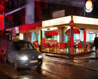 Painting titled "Night City 4" by Ira Tsantekidou, Original Artwork, Digital Painting