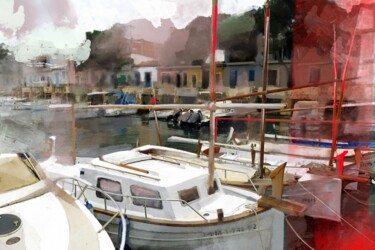 Painting titled "Mallorca, Cala Figu…" by Ira Tsantekidou, Original Artwork, Digital Painting