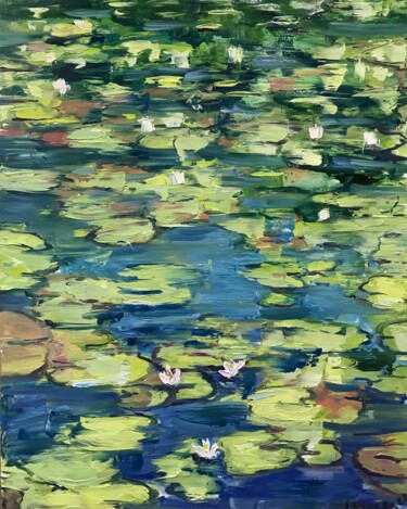 Pittura intitolato "Water lily 2" da Iryna Karpiak, Opera d'arte originale, Olio