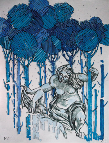 绘画 标题为“Декабрь в «Летнем с…” 由Irina Mironets, 原创艺术品, 墨