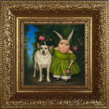 Incisioni, stampe intitolato "Lovely Pet-2. Frame…" da Irena Aizen, Opera d'arte originale, Stampa digitale Montato su Carto…