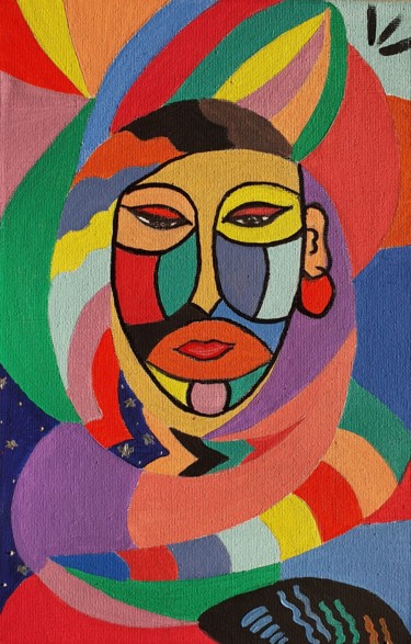 Painting titled "Shaman" by Irena Goftman, Original Artwork, Acrylic